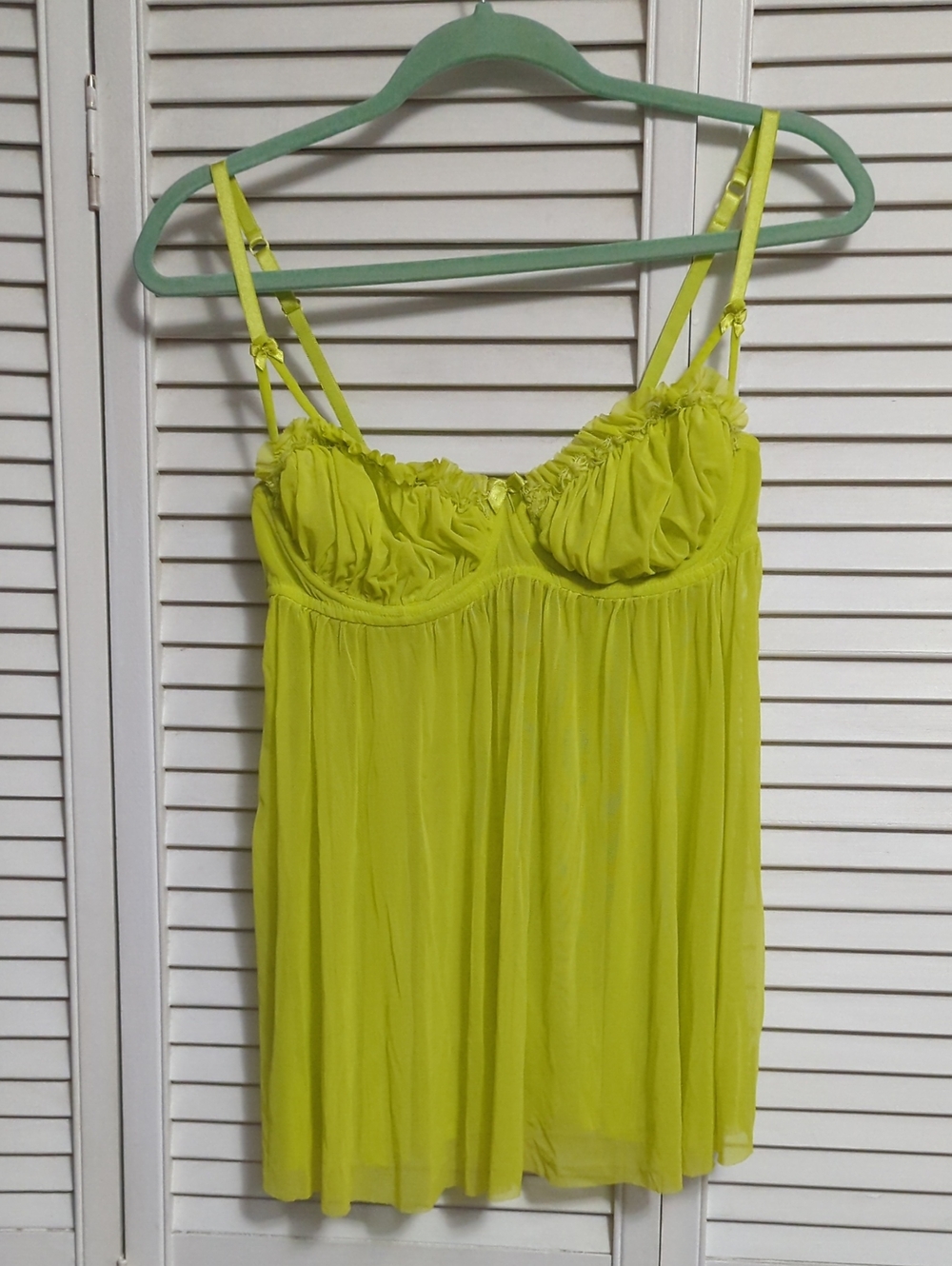 La SENZA Neon Yellow Sheer Lingerie Top